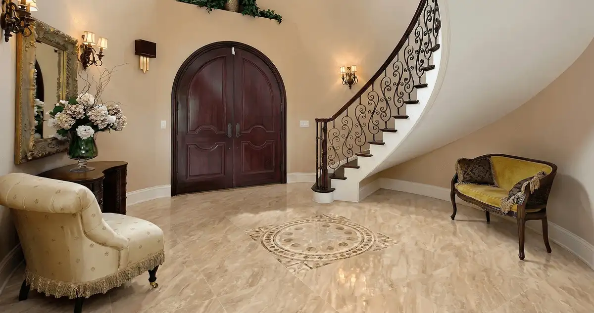 Entrance hall with professionally installed ceramic tile flooring in Fresno CA